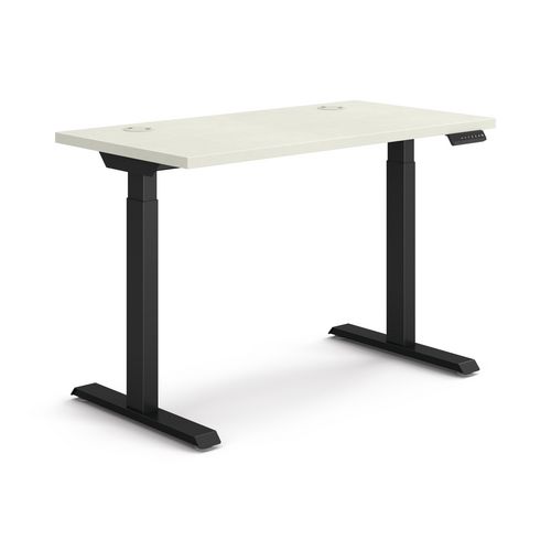 Picture of Coordinate Height Adjustable Desk Bundle 2-Stage, 46" x 22" x 27.75" to 47", Silver Mesh\Black