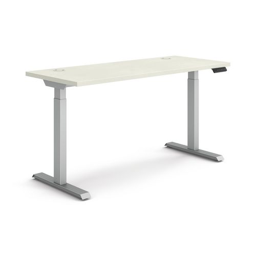 Picture of Coordinate Height Adjustable Desk Bundle 2-Stage, 58" x 22" x 27.75" to 47", Silver Mesh\Silver