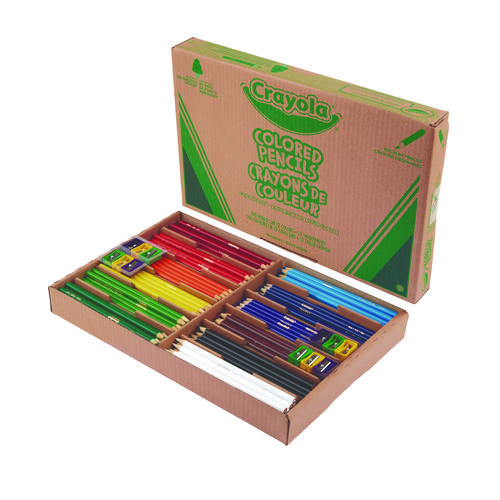 Picture of Color Pencil Classpack Set with (240) Pencils and (12) Pencil Sharpeners, Assorted Lead and Barrel Colors, 240/Pack