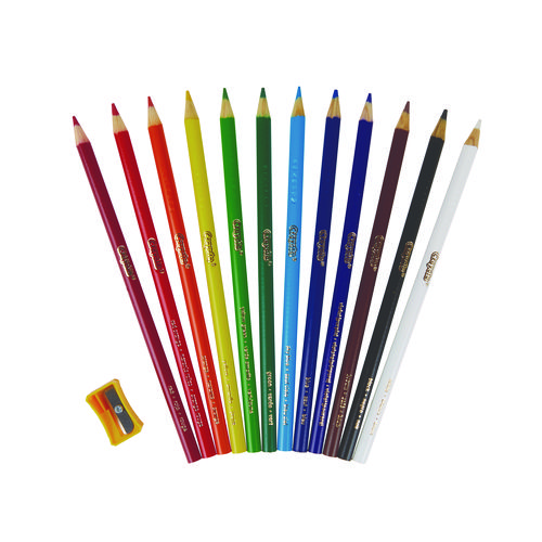 Picture of Color Pencil Classpack Set with (240) Pencils and (12) Pencil Sharpeners, Assorted Lead and Barrel Colors, 240/Pack