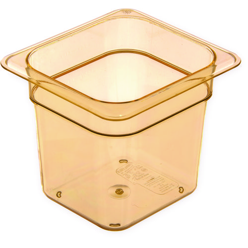 Picture of StorPlus High Heat Food Pan, 2.5 qt, 6.38 x 6.75 x 6, Amber, Plastic