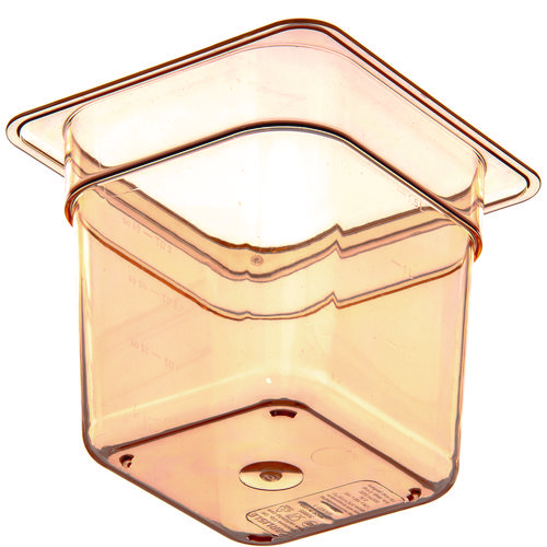 Picture of StorPlus High Heat Food Pan, 2.5 qt, 6.38 x 6.75 x 6, Amber, Plastic