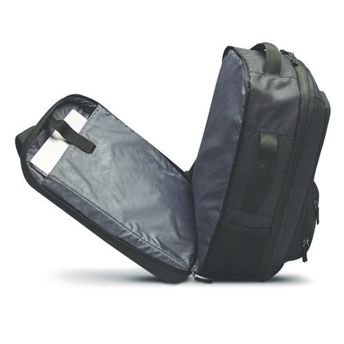 Picture of Grand Travel Recycled TSA Backpack, Fits Devices Up to 17.3", 12.25 x 6.5 x 18.63, Dark Gray