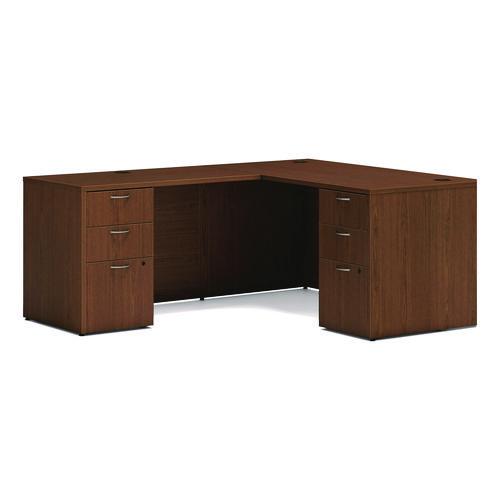 Picture of Mod L-Station Double Pedestal Desk Bundle, 60" x 72" x 29", Sepia Walnut