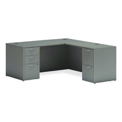 Picture of Mod L-Station Double Pedestal Desk Bundle, 66" x 72" x 29", Slate Teak