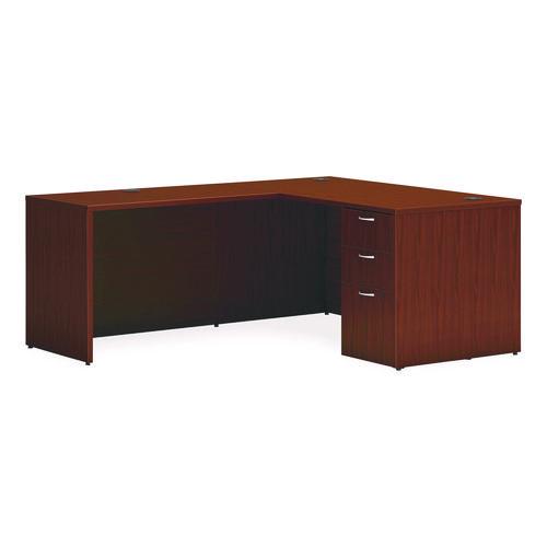 Picture of Mod L-Station Single Pedestal Desk Bundle, 60" x 72" x 29", Mahogany