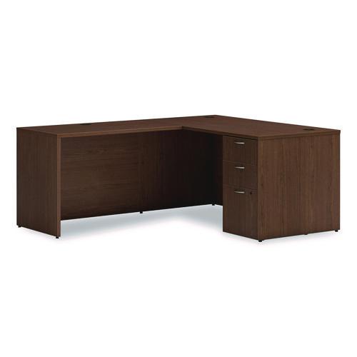 Picture of Mod L-Station Single Pedestal Desk Bundle, 60" x 72" x 29", Sepia Walnut