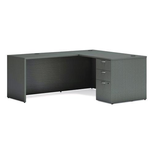 Picture of Mod L-Station Single Pedestal Desk Bundle, 60" x 72" x 29", Slate Teak