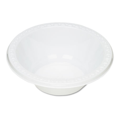 Picture of Plastic Dinnerware, Bowls, 12 oz, White, 125/Pack