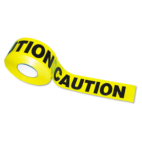 Picture of Caution Barricade Safety Tape, 3" x 1,000 ft, Black/Yellow