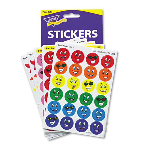 Picture of Stinky Stickers Variety Pack, Smiles and Stars, Assorted Colors, 648/Pack