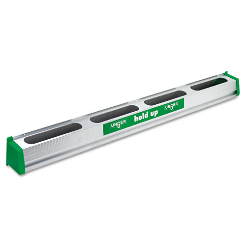 Picture of Hold Up Aluminum Tool Rack, 36w x 3.5d x 3.5h, Aluminum/Green