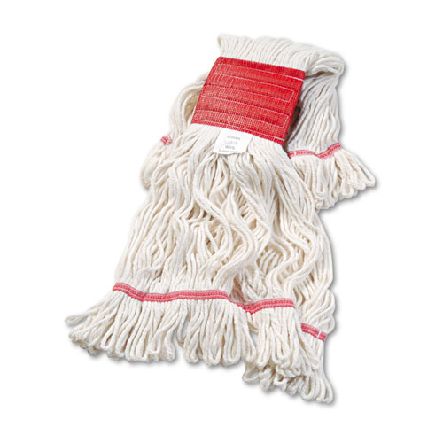 Picture of Super Loop Wet Mop Head, Cotton/Synthetic Fiber, 5" Headband, Large Size, White