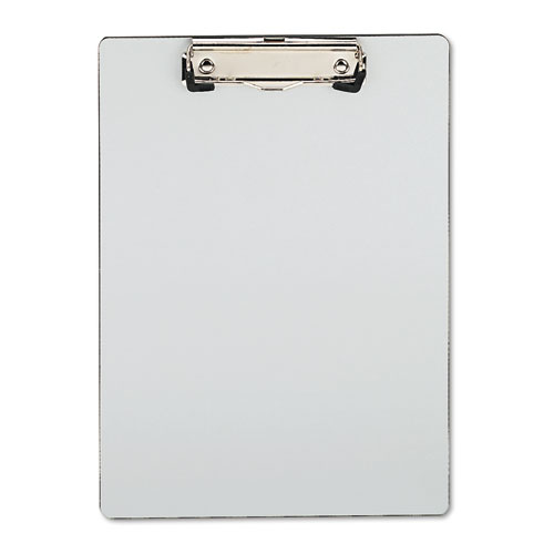 Picture of Plastic Brushed Aluminum Clipboard, Portrait Orientation, 0.5" Clip Capacity, Holds 8.5 x 11 Sheets, Silver