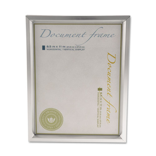 Picture of Plastic Document Frame, for 8.5 x 11, Easel Back, Metallic Silver