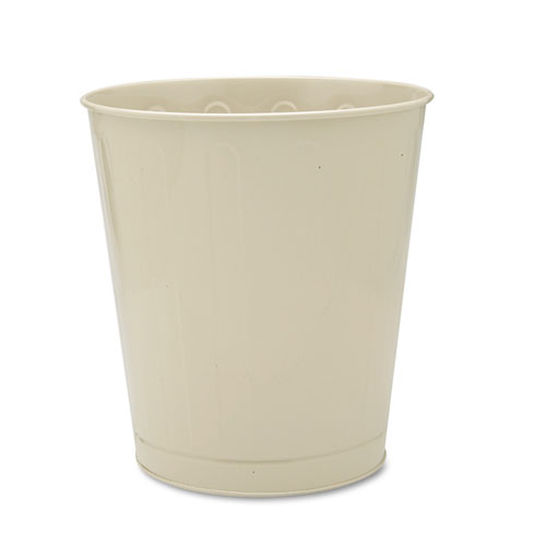 Picture of Fire-Safe Steel Round Wastebaskets, 6.5 gal, Steel, Almond